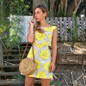 TopShop Yellow Floral Cutout Dress
